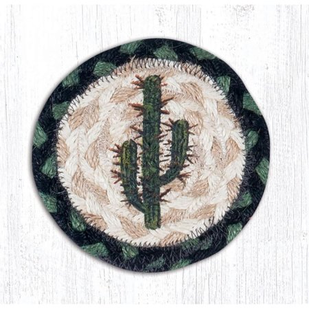 CAPITOL IMPORTING CO 5 x 5 in. Jute Round Saguaro Printed Coaster 31-IC116SA